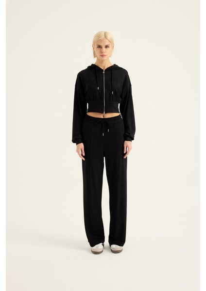 Yumuşak Kumaşlı Crop Sweat Takımı