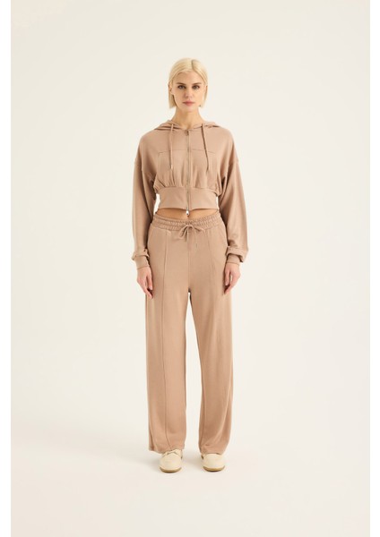 Yumuşak Kumaşlı Crop Sweat Takımı