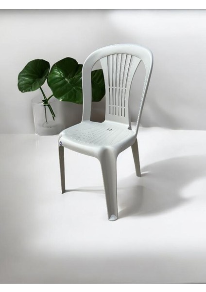 6 Adet Kolsuz Plastik Sandalye Bahçe Balkon ve Mutfak Sandalyesi