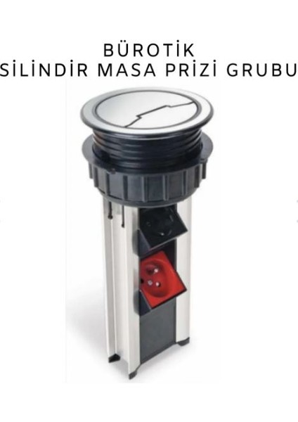 Bürotik Blok Priz Sistemleri- 1 Şebeke Priz, 1 Ups Priz, 2 Data
