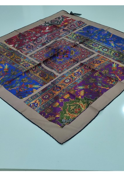 Silkhome Kilim Desen Tivil Eşarp Bej Mor fiyatları