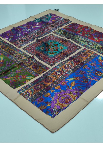 Silkhome Kilim Desen Tivil Eşarp Krem Mavi fiyatları