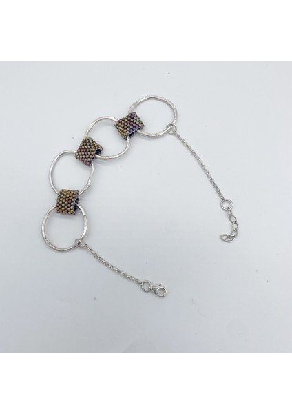 Izjewel Miyuki Boncuklu 925 Ayar Gümüş Halka Bileklik modelleri