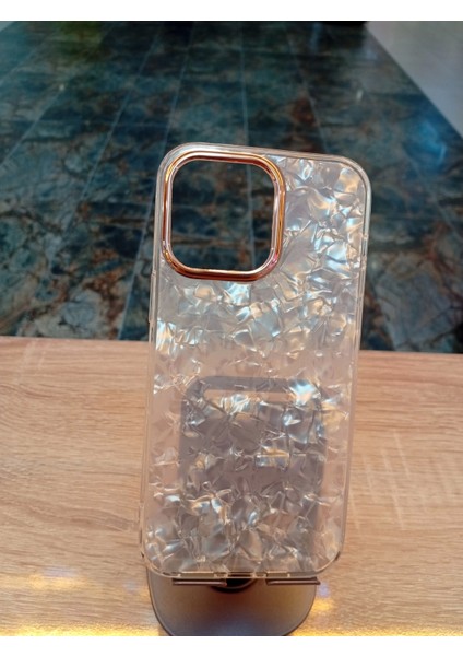 iPhone 14 Pro Max Uyumlu Mermer Desen Hologram Sert Silikon Kapak Kamera Çerçevesi Bakır Renkli Kılıf fırsatları