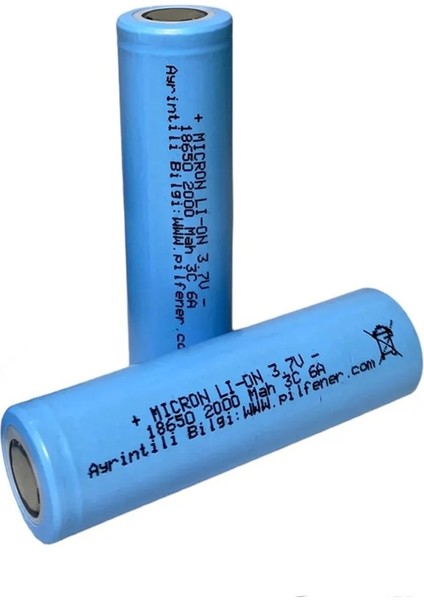 18650 3.7V 2000MAH 5c 10A Şarj Edilebilir Başsız Pil 2Li Paket