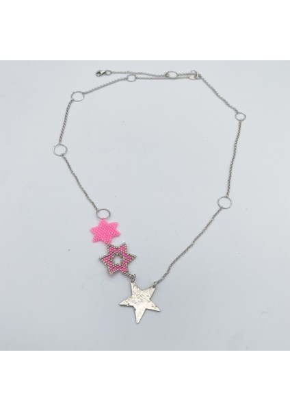 Izjewel Pembe Miyuki Yıldız 925 Ayar Gümüş Kolye fırsatları