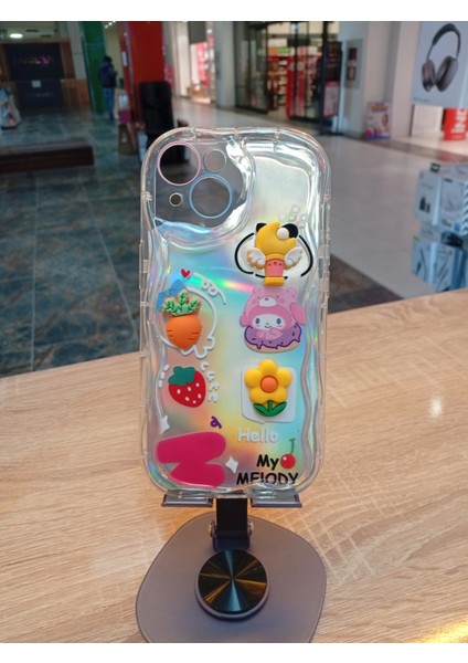 iPhone 15 Uyumlu Havuç Tasarım Kapak Kabartma Figürlü Hologram Kılıf