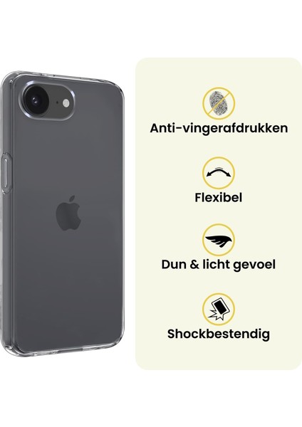 Apple iPhone 16E Kılıf Kamera Çıkıntılı Korumalı Renksiz Yumuşak Şeffaf Silikon Kapak