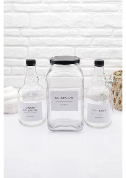 Deterjan Kavanozu 3000ML-GALON Yumuşatıcı Şişesi 1000ML -Galon Sıvı Deterjan Şişesi 1000ML Cam