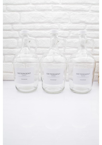 Galon 3'lü Sıvı Deterjan Şişesi (Renkliler,siyahlar, Beyazlar 1500ML)