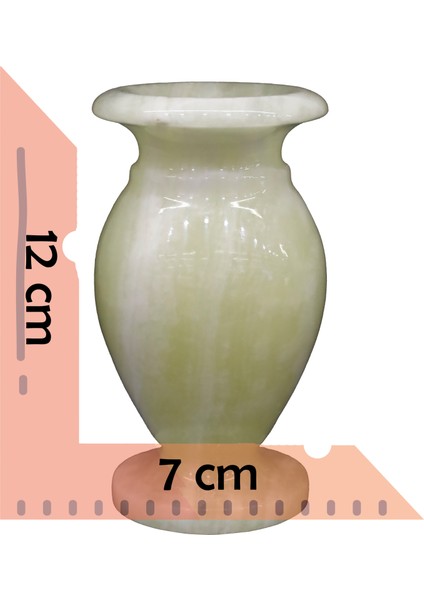 Oniks Doğal Taş Küp Vazo – 12 cm Dekoratif El Yapımı Ürün