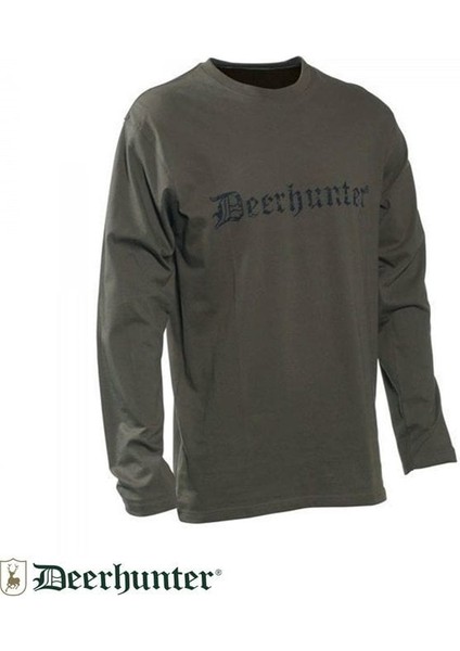 D. Deerhunter Logo Yeşil Uzun Kollu Tişört Beden :