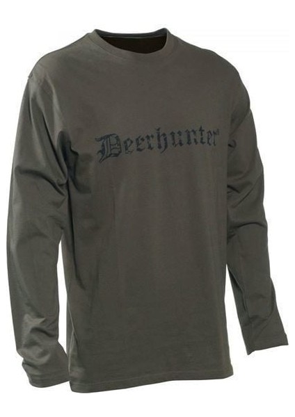 D. Deerhunter Logo Yeşil Uzun Kollu Tişört Beden : indirimleri