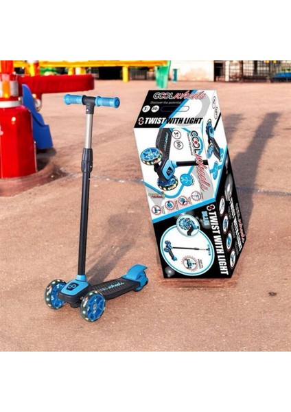 Işıklı Tekerlekli Çocuk Scooter-Mavi/pembe