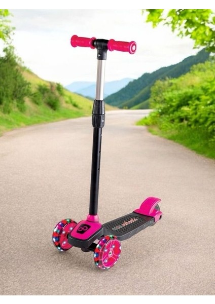 Işıklı Tekerlekli Çocuk Scooter-Mavi/pembe