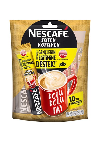 3'ü 1 Arada Sütlü Köpüklü (10'lu) x6 Paket
