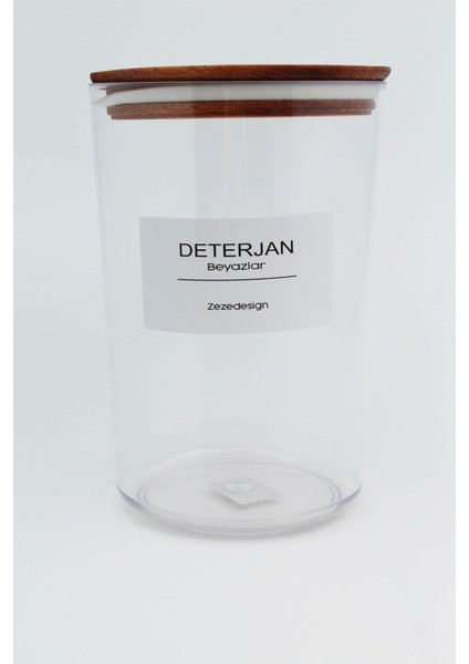 Ahşap Vakumlu Kapak Sert Plastik Çamaşır Deterjanı Kavanozu (Beyazlar Için) fiyatları