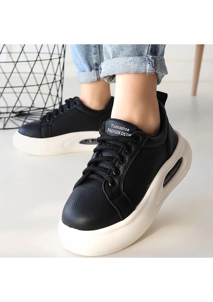 Chris Siyah Cilt Bağcıklı Spor Ayakkabı fırsatları