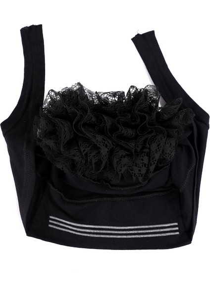 Kadın Tesettür Silikonlu Kaymaz Fırfırlı Dolgulu Topuz Bone Siyah indirimleri