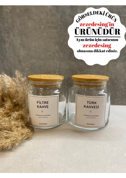 Bambu Kapak Türk Kahvesi Kavanozu Bambu Kapak Filtre Kahve Kavanozu