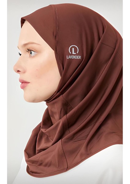 Kadın Tesettür Hijab Deniz Havuz Spor Uyumlu Bone Kahverengi modelleri