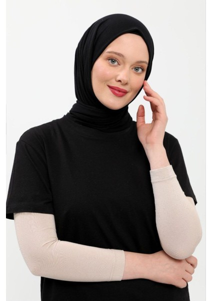 Tesettür Kolluk 3'lü Set Bej Namaz Kolluk Spor Kolluk