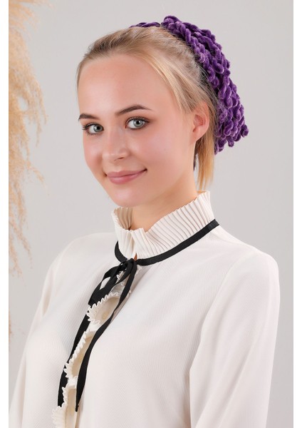 Kadın Tesettür 5'li Topuz Tokası Eşarp Tokası Kadife Eşarp Topuzu Mor fiyatları