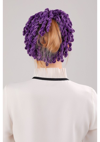 Kadın Tesettür 5'li Topuz Tokası Eşarp Tokası Kadife Eşarp Topuzu Mor fırsatları