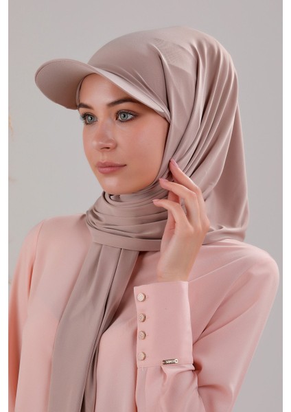 Kadın Tesettür Şapkalı Pratik Boneli Hazır Şal Sütlü Kahve fiyatları