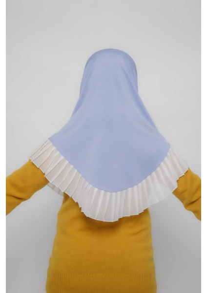Tesettür Çocuk Pileli Namaz Bonesi Eşarbı Şalı Hijabı Mavi fiyatları