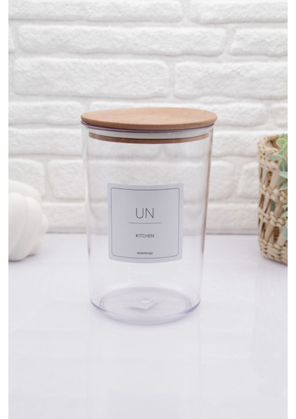 Ahşap Vakumlu Kapak Sert Plastik Un Kavanozu 2300 ml fiyatları