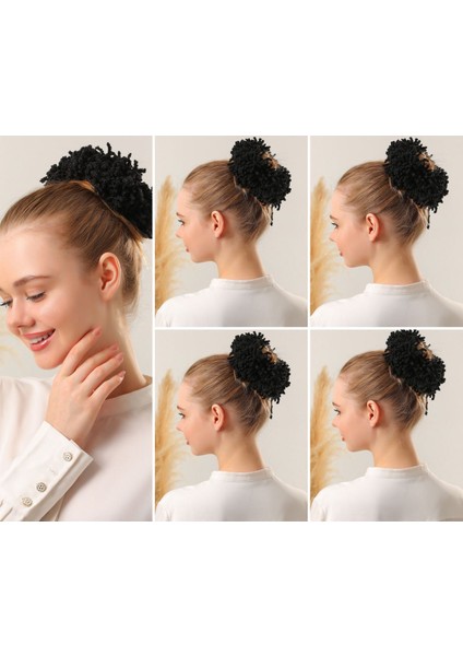 Kadın Tesettür 5'li Slim Topuz Tokası Eşarp Tokası Arapsaçı Eşarp Topuzu Siyah