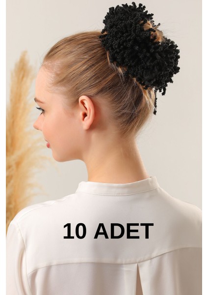 Kadın Tesettür 10'lu Slim Topuz Tokası Eşarp Tokası Arapsaçı Eşarp Topuzu Siyah