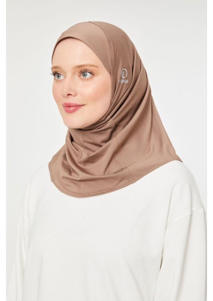 Kadın Tesettür Hijab Deniz Havuz Spor Uyumlu Bone Sütlü Kahve