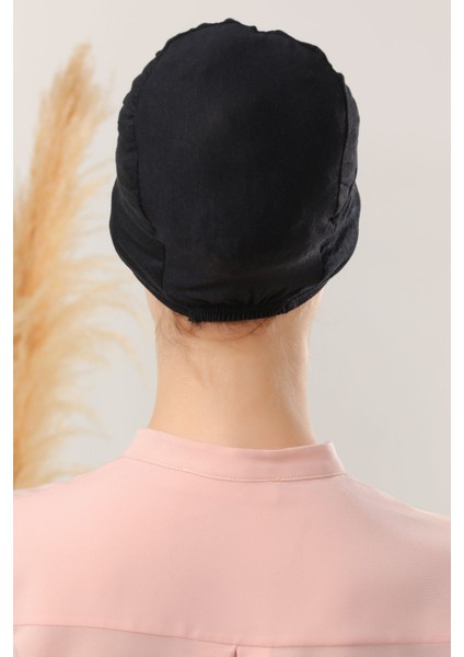 Kadın Tesettür Pratik Hazır Geçme Bone Geçmeli Bone Siyah indirimleri