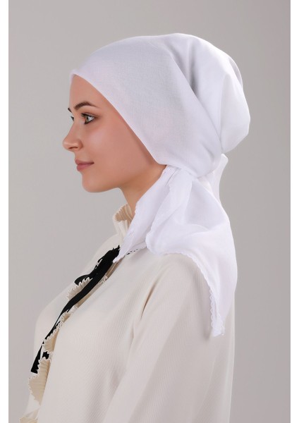 Kadın Tesettür 5'li Iç Başörtüsü Pamuklu Beyaz modelleri