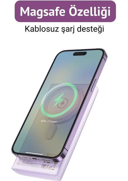 Q22 10.000 mAh Pd 22.5W Hızlı Şarj Destekli Magsafe Özellkli Powerbank