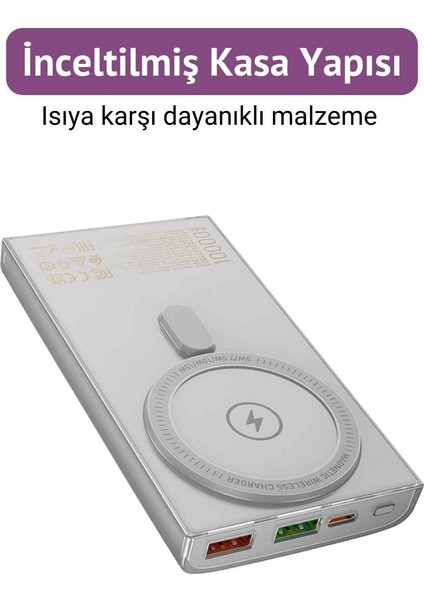 Q22 10.000 mAh Pd 22.5W Hızlı Şarj Destekli Magsafe Özellkli Powerbank