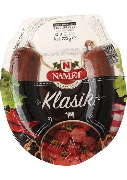 Klasik Işıl İşlem Görmüş Sucuk (225 gr) x2 Paket
