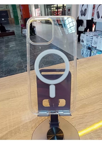 iPhone 15 Pro Max Uyumlu Magsafe Özellikli Şeffaf Kılıf Özel Kutulu Geç Sararan Kapak