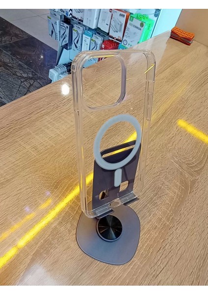 iPhone 15 Pro Max Uyumlu Magsafe Özellikli Şeffaf Kılıf Özel Kutulu Geç Sararan Kapak
