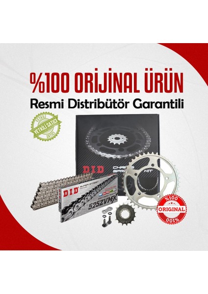 Dıd Kawasaki Versys 1000 Zincir Dişli Seti (2012-2019) Zvmx Zincir (Çelik Renk)