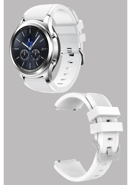 Samsung Galaxy Watch 3 (45MM) Tokalı Çapraz Çizgili Silikon Kordon 22MM indirimleri