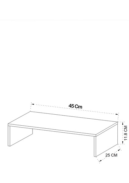 Bilgisayar Monitör Altlığı Yükselticisi 45 x 25 x 11,8 cm