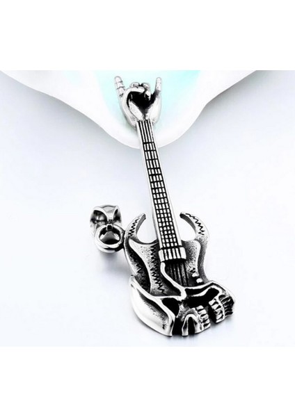 Paslanmaz Çelik Kurukafa Detaylı Hard Rock Gitar Kolye indirimleri