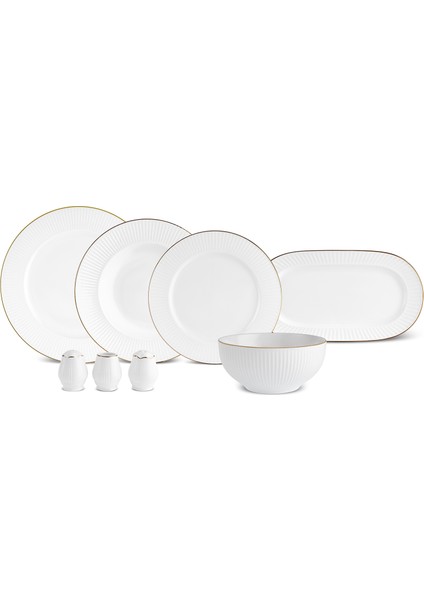 Elegance Bone Massimo 53 Parça 12 Kişilik Yemek Takımı Gold