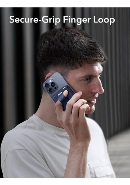 Apple iPhone Standlı Cüzdan HaloLock MagSafe Parmak Halkalı – Mavi fiyatları