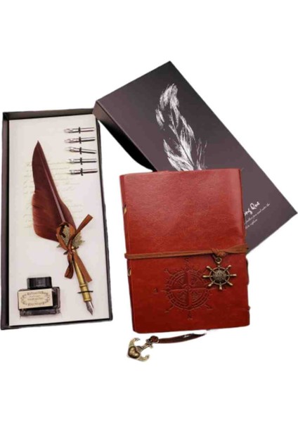 Divit Hokka Hat Sanatı Seti - Eskitme Sayfa ve Deri Kapaklı Defter, Kaligrafi & Osmanlı Tarzı Yazı Takımı, Özel Hediye Konsept Premium Seri