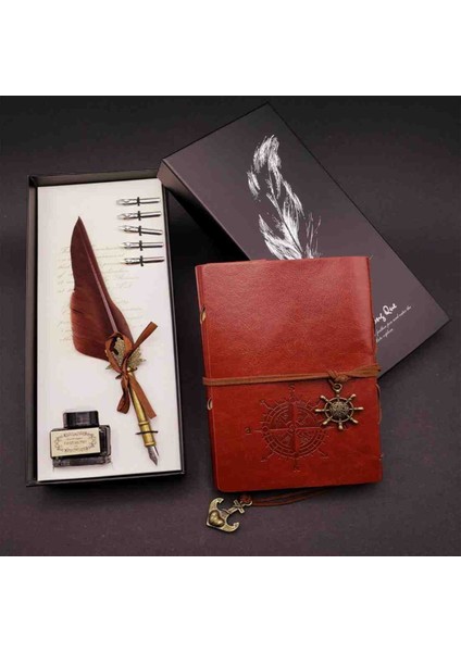 Divit Hokka Hat Sanatı Seti - Eskitme Sayfa ve Deri Kapaklı Defter, Kaligrafi & Osmanlı Tarzı Yazı Takımı, Özel Hediye Konsept Premium Seri modelleri