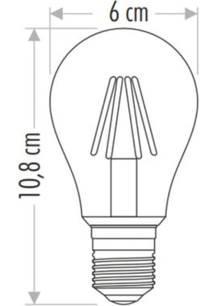 (4 Adet) Cata CT-4218 8W (60W) 3000K (Sarı Işık) Dim Edilebilir E27 Duylu (Kalın Duy) LED Filament Ampul